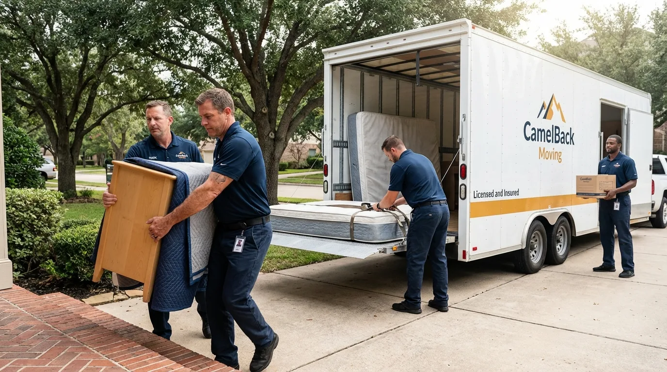 Crew loading residential truck for cross-state move from Sussex, NJ
